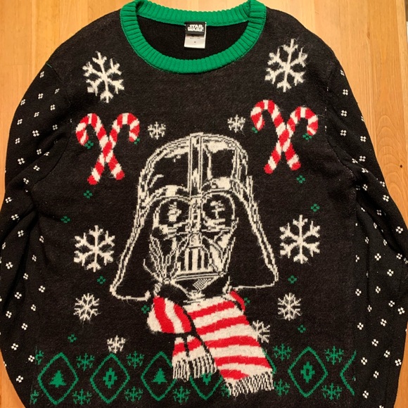 Mens Ugly Christmas Star Wars Pullover Sweater, Size M - Picture 1 of 3